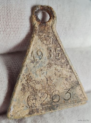 Жетон собачий Коммуна Ленин, Лунинецкий повет, 1935 год, номер 0263