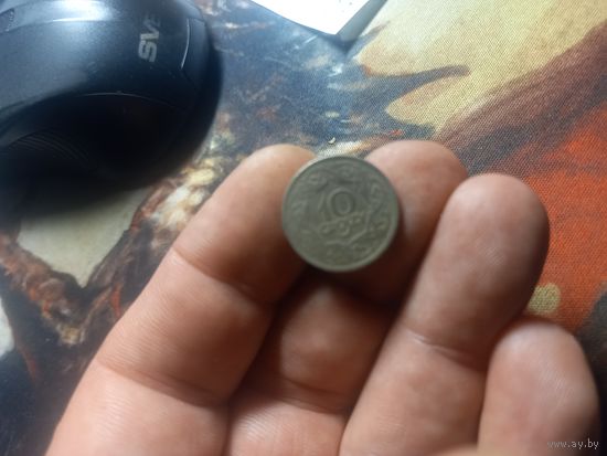 10 грошей 1923 г. Межвоенная польша никель