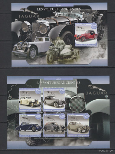 Мадагаскар 2020** Ретро автомобили Ягуар (Jaguar) транснациональной компании Jaguar Land Rover
