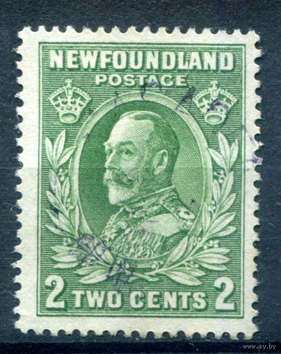Британские колонии - Ньюфаундленд - 1932/44г. - король Георг V, перфорация 13 1/2, 2 с - 1 марка - гашёная [Mi 186 A]. #3-WB-86-A-1