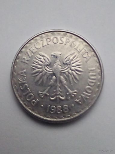 Польша 1 злотый 1988 г.(2)