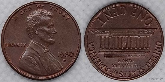 1 цент США 1980 г D