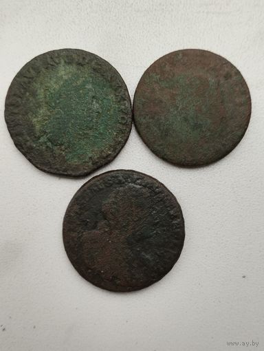 3 гроша САП. - 3 шт. Есть 1766 со старым типом портрета.