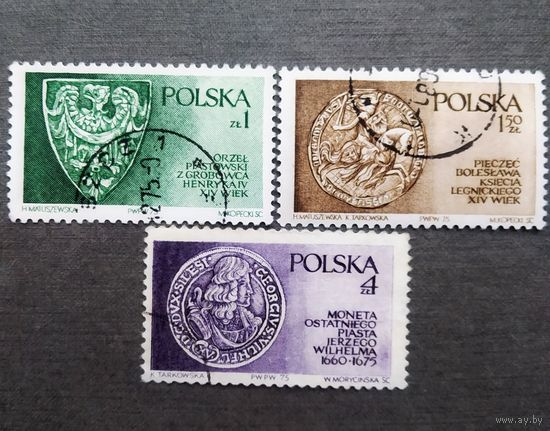 Марки Польша 1975 год Династия Пястов