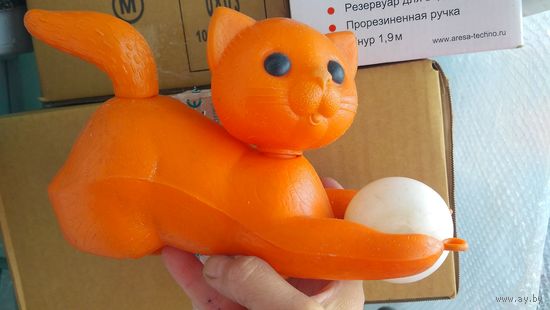 Игрушка СССР. Котик. Каталка. Дутыш.