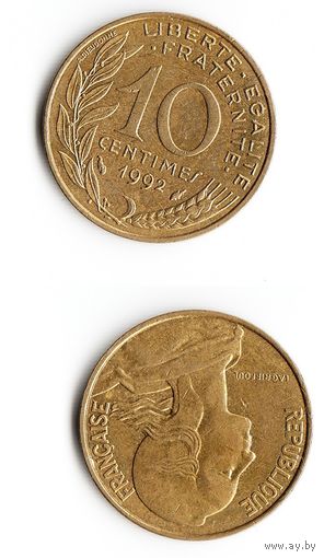 10 сантимов Франция 1992 год