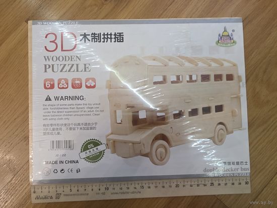 3D Пазл деревянный. Сборная модель. Автобус.