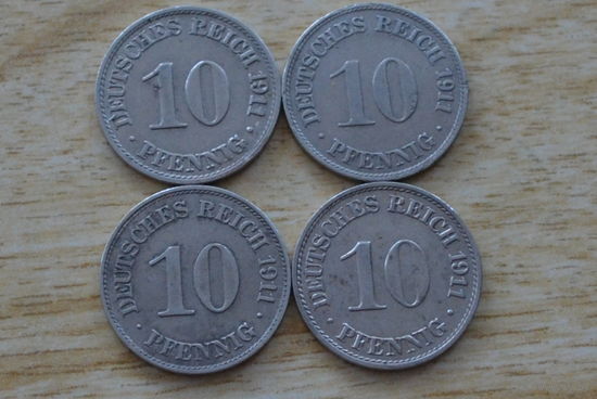 Германия 10 пфеннигов 1911