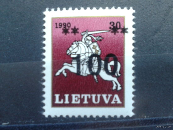 Литва 1993 Стандарт, Погоня, Надпечатка 100**