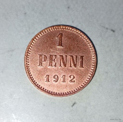 1 пенни 1912 года Финляндия. Император Николай 2. Красивая монета!