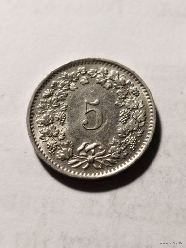 Швейцария 5 раппен 1974