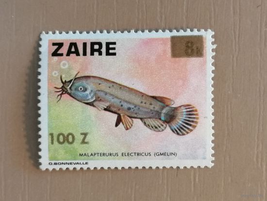 Заир (ДР Конго), марка, 1978 год, фауна, рыбы, электрический сомик