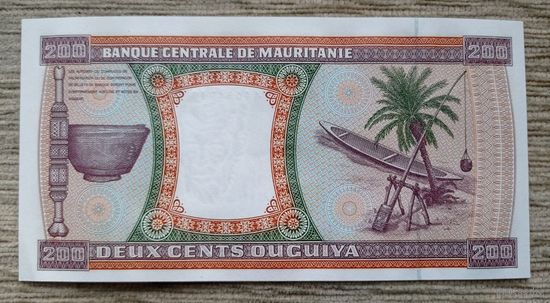 Werty71 Мавритания 200 угий 2002 UNC банкнота