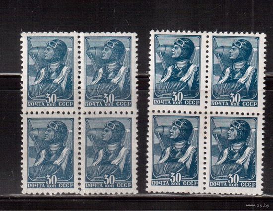 СССР-1939 (Заг.608)  ** , Стандарт, 2 кв.бл., оттенки цвета