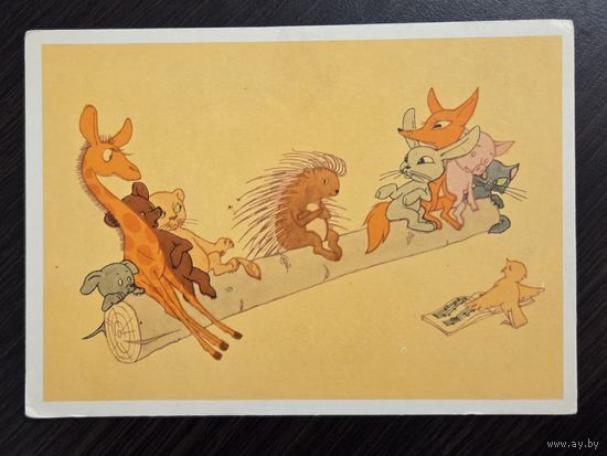 Гуров Колючий сосед 1968 чистая открытка СССР