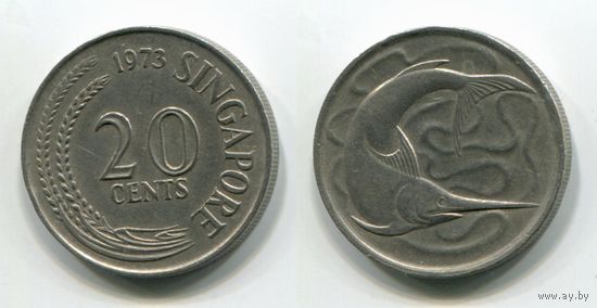 Сингапур. 20 центов (1973, XF)