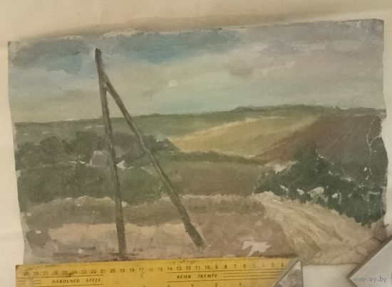 Картина на картоне с рубля