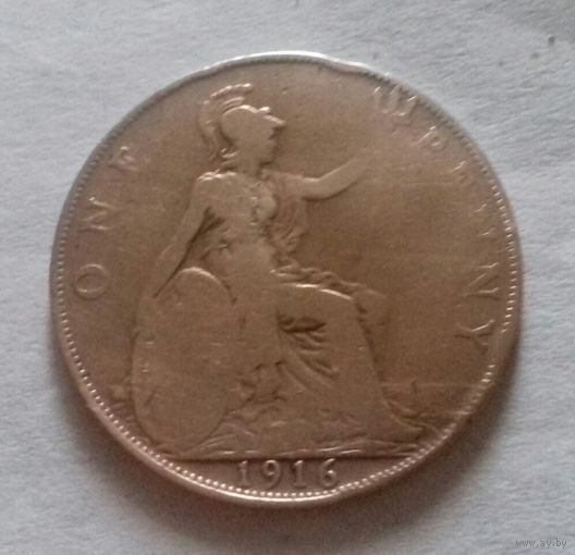 1 пенни, Великобритания 1916 г., Георг V