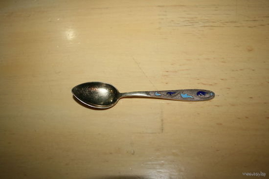 ЛОЖКА КОФЕЙНАЯ СЕРЕБРО 875 В ЭМАЛЯХ