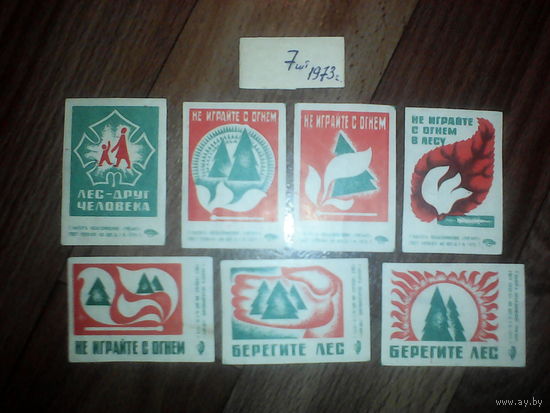 Спичечные этикетки ф.Гигант.Пожарная безопасность.1973 год