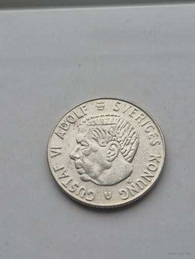 1 крона 1968 года Швеция. Серебро 400. Монета не чищена. 45402