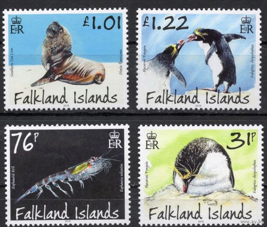 Фолклендские острова 2018. Морская фауна  4 марки 1364