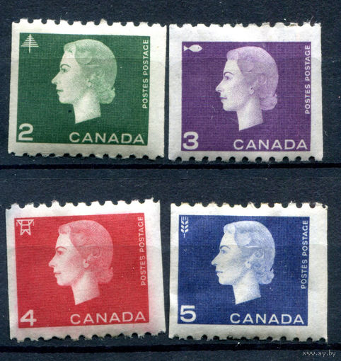 Канада - 1962/64г. - королева Елизавета II, б/п: 9 1/2 - 4 марки - полная серия, MH [Mi 349 C - 352 C]. #3-WK-100-A-2