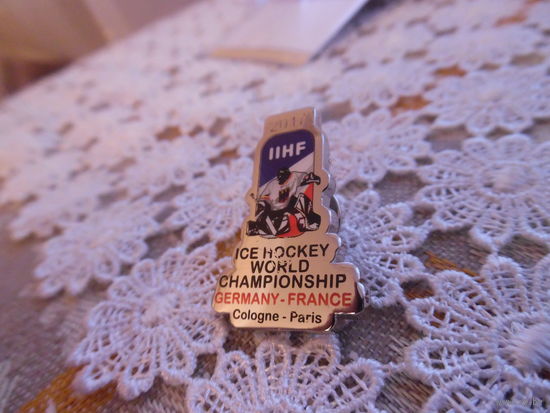 Официальный значок с чм-2017 по хоккею во Франции.NEH.