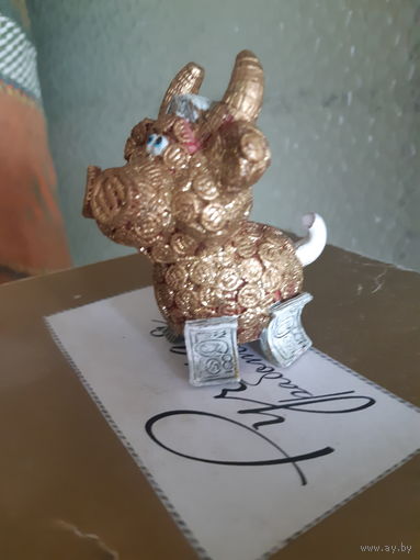 Сувенир денежный. Бычок. Коровка. Керамика.