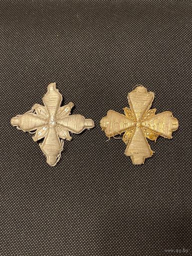 Крест. Золото. 19 век. Ручное шитьё. Церковь. Царская Россия.