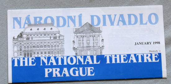 Афиша The National Theatre Prague 1998 год