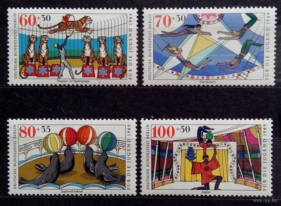 ГЕРМАНИЯ. ЗАПАДНЫЙ БЕРЛИН. 1989. Mi# 838-841. ЦИРК. Полная серия. MNH
