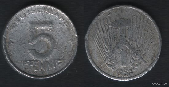 Германия ГДР _km6 5 пфенниг 1952 год (A) (_10
