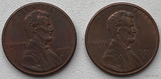 США 1 цент 1999 г. D. Цена за 1 шт.
