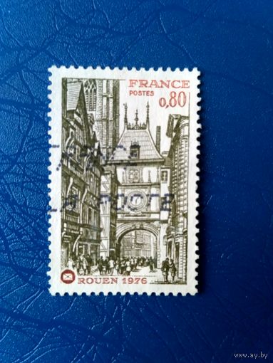 Франция. Руан. Городской пейзаж, собор, часы. Почтовый конгресс. 1976 (6)