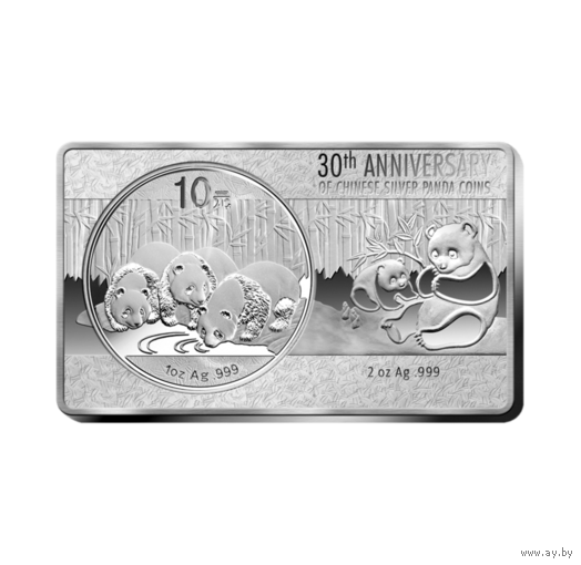 Китай 10 юаней 2013г. Набор: "30-летие монеты: Китайская серебряная панда". Монеты в акриловом магнитном стенде; шикарном деревянном подарочном футляре; сертификат; коробка. СЕРЕБРО 93,30гр.(3 oz).
