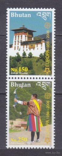 2006 Бутан 2488-2489+Tab Европа Септ - Джакар Дзонг/Арчер 20,00 евро