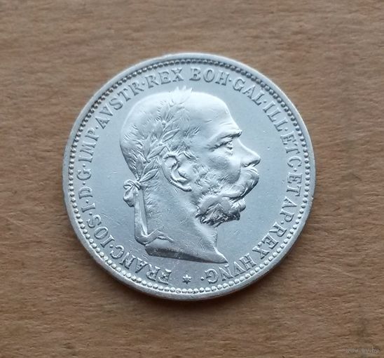 Австро-Венгрия, крона 1893 г. (австрийский тип), серебро 0.835, Франц Иосиф I (1848-1916)