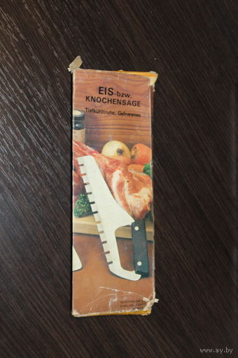 Кухонная пила для разделки мяса, ручка деревянная, нержавеющая сталь, Германия, клеймо, в заводской упаковке.