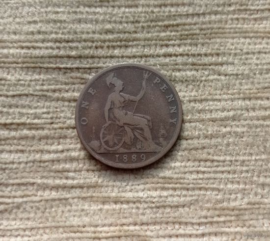 Werty71 Великобритания 1 пенни 1889 Виктория Корабль