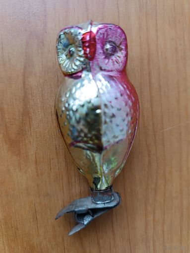 Елочная игрушка сова на прищепке