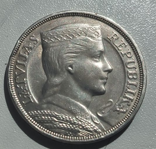 С рубля без мц! 5 латов 1929 Латвия крупное серебро