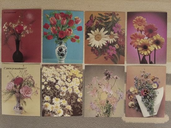 Мини-открытки чистые 8 шт.одним лотом