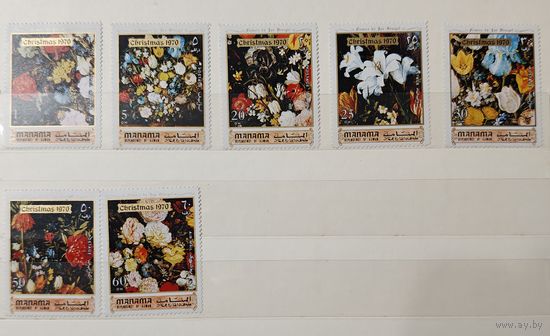 РАСПРОДАЖА КОЛЛЕКЦИИ. Аджман - Манама, марки "цветы, Рождество"