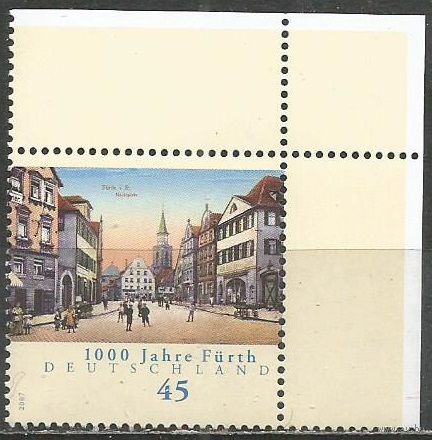 Германия. 1000-летие г.Фюрха. 2007г. Mi#2580.