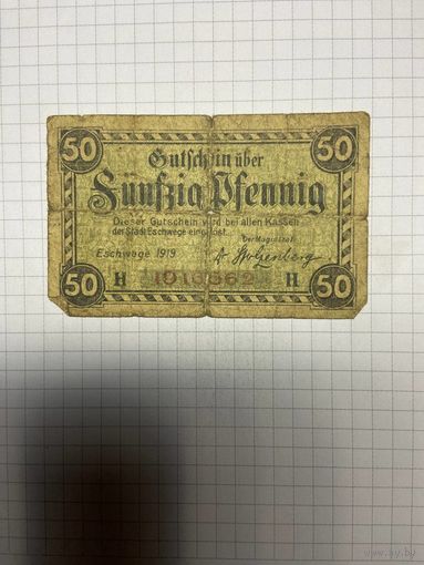 Нотгельд 50 пфеннигов (Германия Веймарская республика). -2612