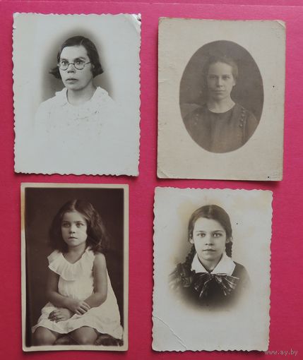 Фото "Женские портреты", Польша, 1930-е гг. (7*6 см)