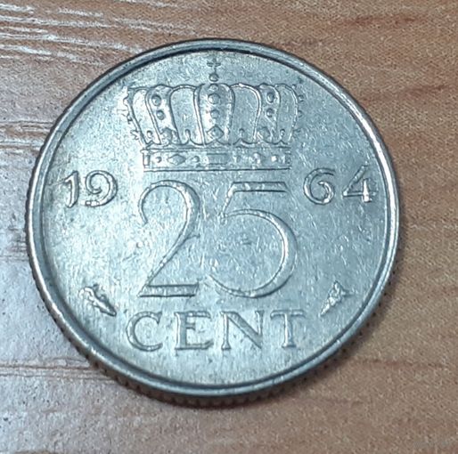 Нидерланды 25 центов, 1964 (14-19-20)