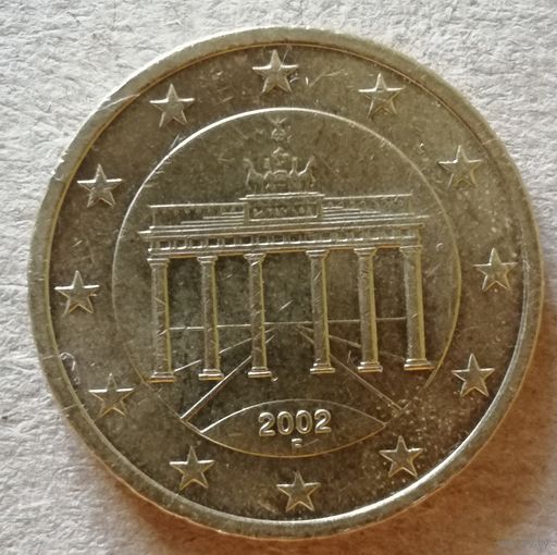 Германия 50 евроцентов 2002 г. Отметка мд: "F" - Штутгарт, KM# 212