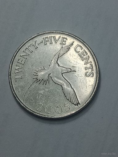 Бермудские острова 25 центов 2005 года .